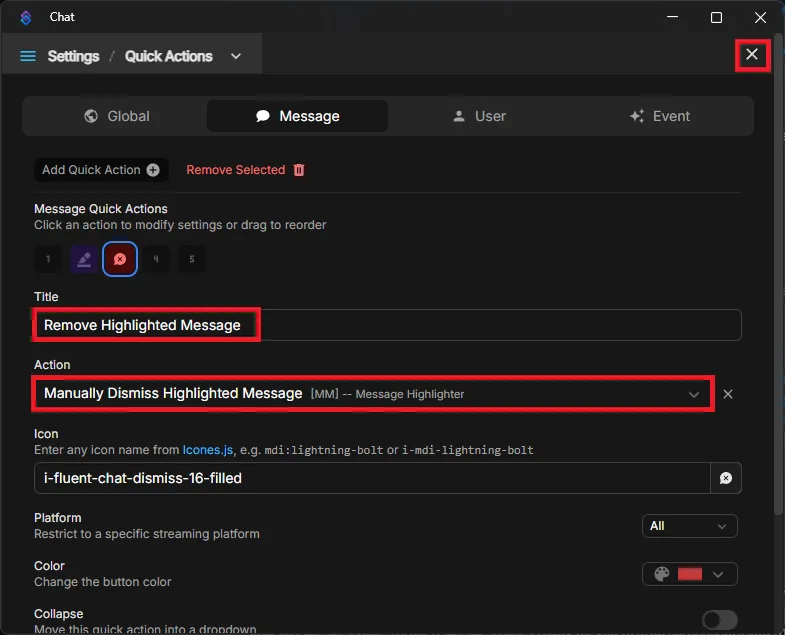 Step 4 — Optionally Add a Dismiss Action