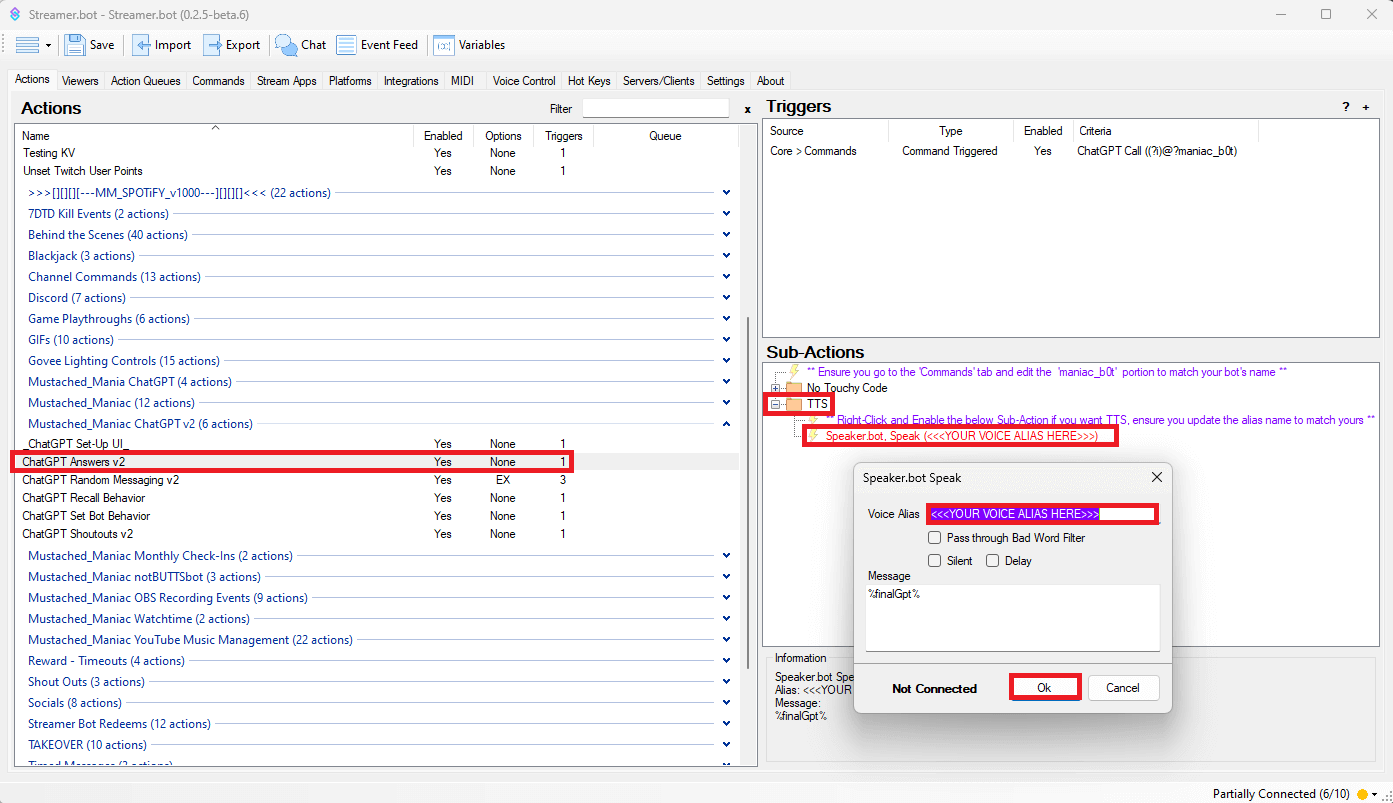 Enabling TTS for ChatGPT Bot during Live Stream