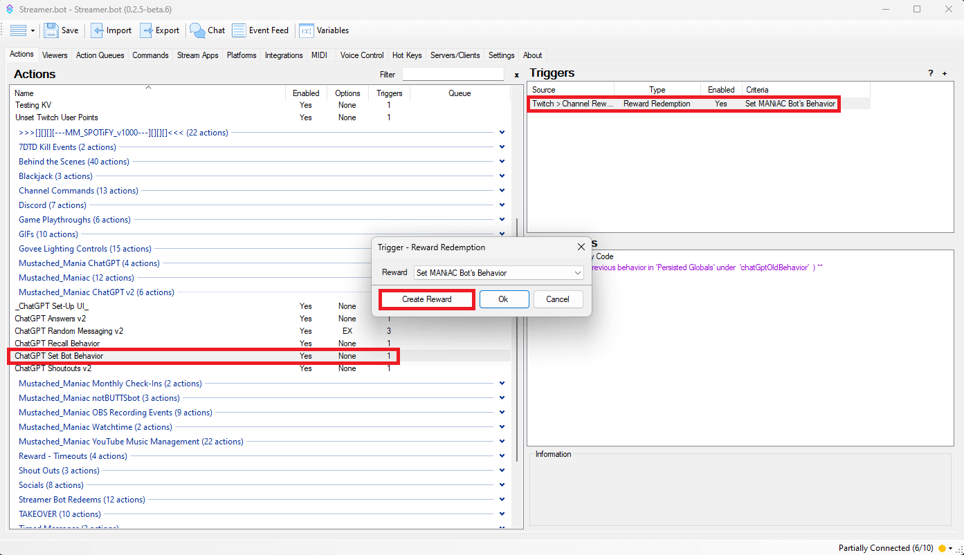 Creating a Reward for ChatGPT Bot behavior changes