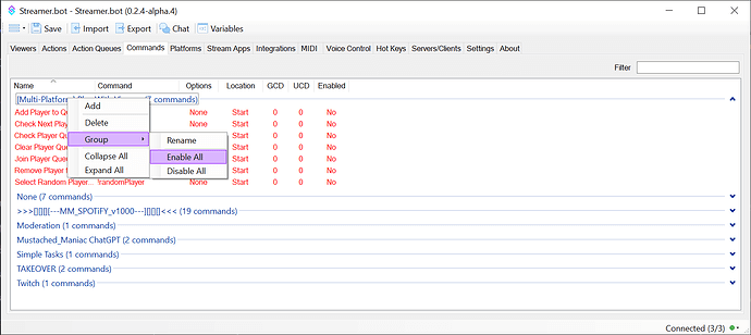 Enabling Commands in Streamer.bot