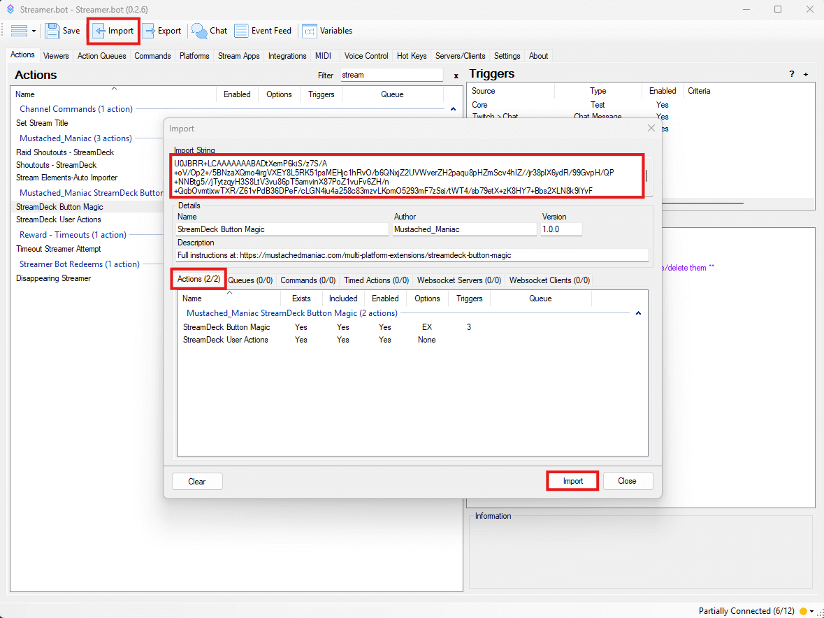 Importing Streamdeck Button Magic to Streamer.bot