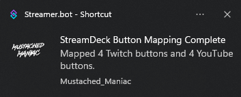 Windows Toast Notification for Successful Stream Deck Button Mapping