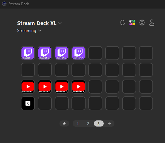 Stream Deck buttons mapped in Elgato Software