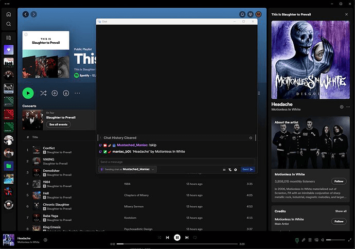 Skip Command for Spotify Live Streaming