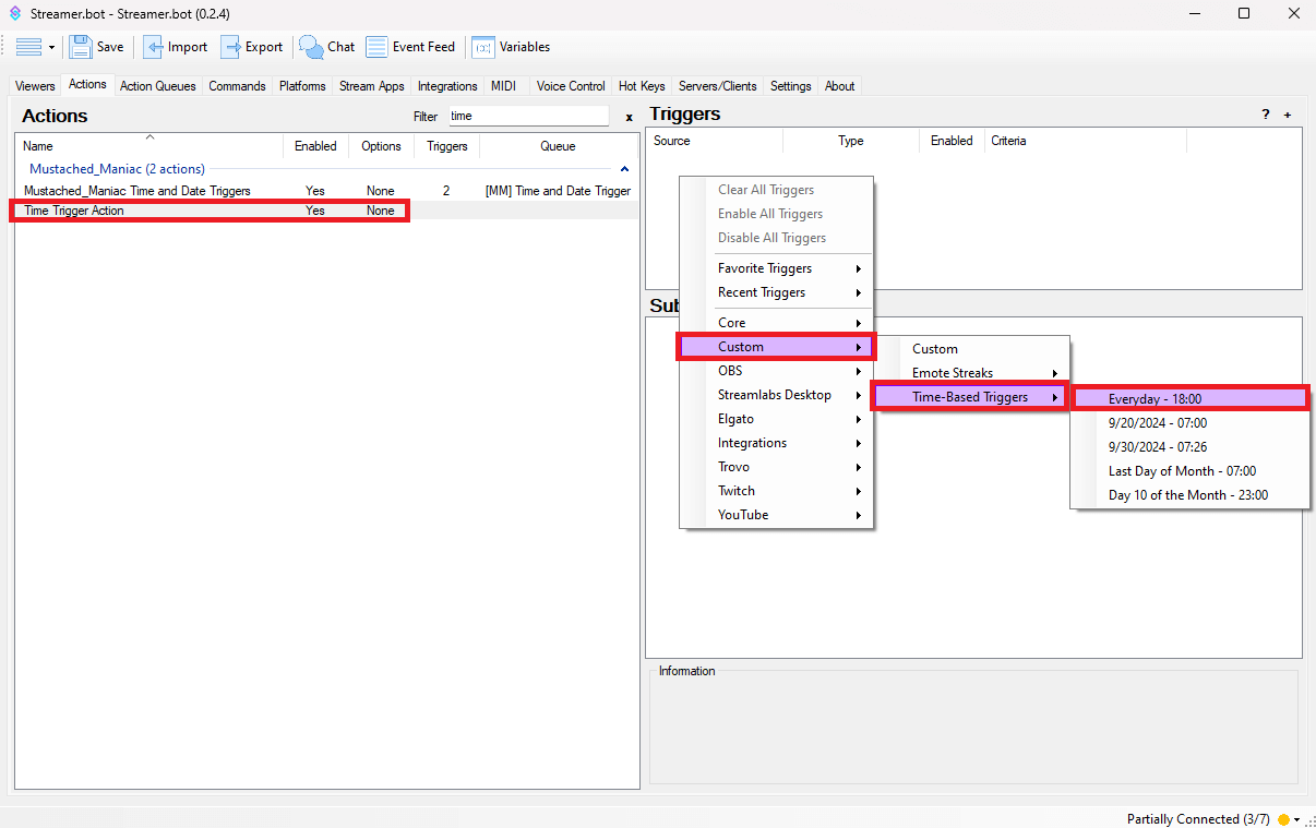 Using custom triggers in Streamer.bot