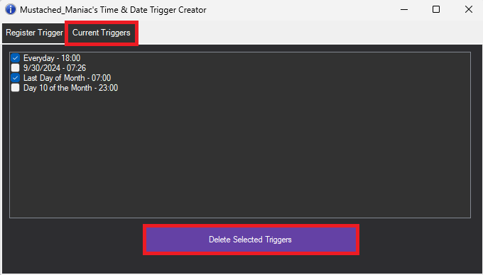 Deleting custom triggers in Streamer.bot