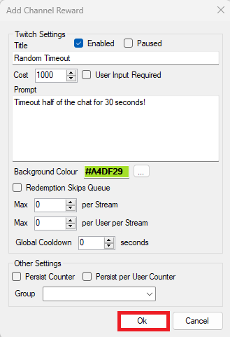 Editing Twitch Channel Point Redeem in Streamer.bot