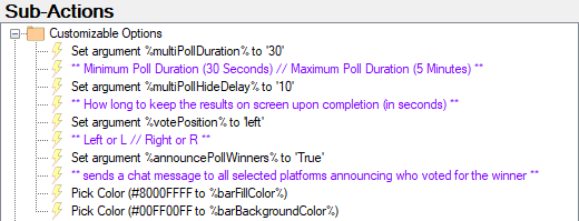 Customizable Options for On-Screen Voting Display